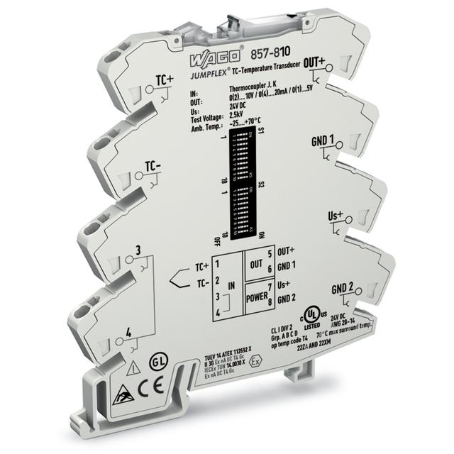 JUMPFLEX przetwornik pomiarowy temperaturowy do termopar J,K WAGO