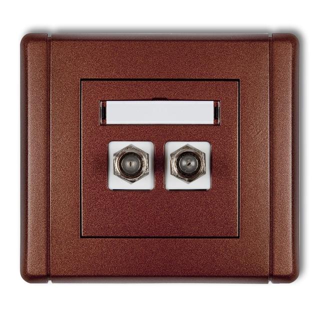 FLEXI Gniazdo antenowe podwójne typu F (SAT) niklowane brązowy metalik