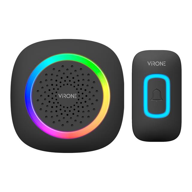 Dzwonek bezprzewodowy sieciowy PELA learning system 60 dźwięków 300m czarny ORNO