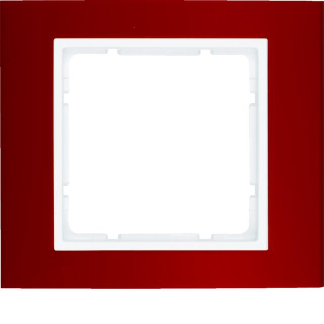 BERKER B.3 Ramka pojedyncza aluminium czerwony/biała 10113022 HAGER