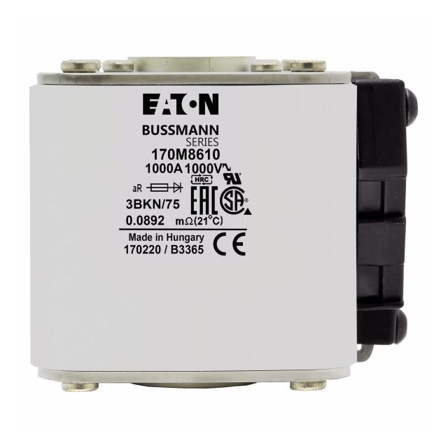 FUSE 1000A 1000V 3BKN/75 AR UR Wkładka szybka 1000A AC 1000V rozmiar 3 74x92x76 mm aR IEC, 170M8610