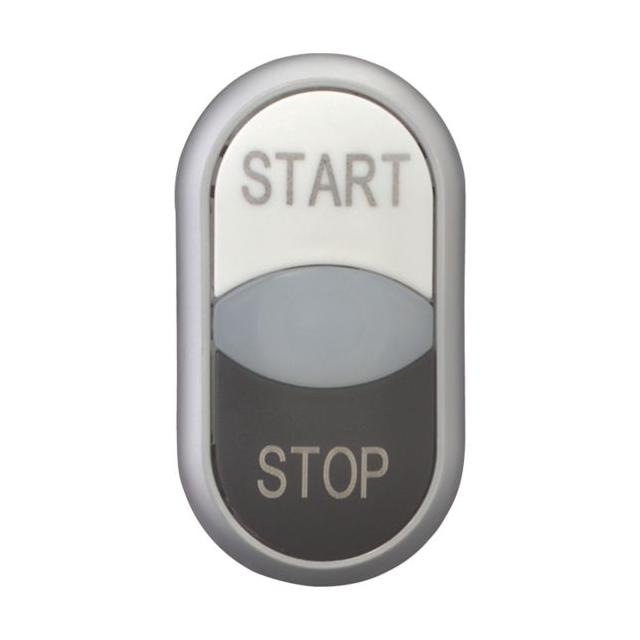 M22-DDL-WS-GB1/GB0 Przycisk podwójny czarno/biały /START-STOP/ z samopowrotem i z możliwością podświ