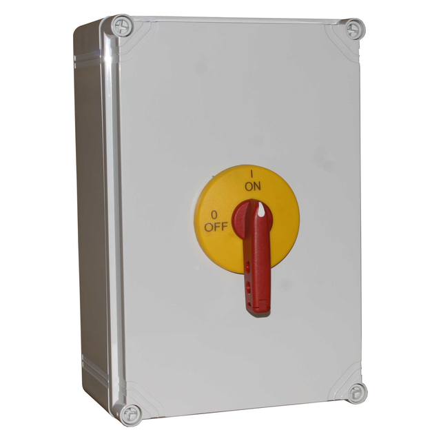 ROZŁĄCZ.IZOL.6 BIEG.63A W OBUDOWIE OBUDOWA ABS Z POKRĘTŁEM ŻÓŁTO CZERWONYM