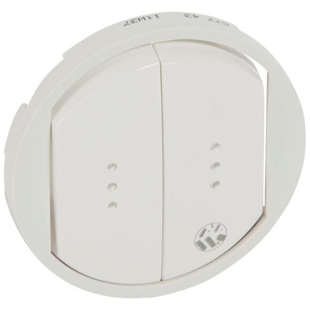 CELIANE - KLAWISZ PODWÓJNY PODŚWIETLANY ANTYBAKTERYJNY BIAŁY, Legrand