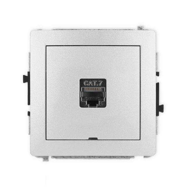 DECO Mechanizm gniazda komputerowego pojedynczego 1xRJ45, kat. 7, ekranowany, 8-stykowy, bez pola op