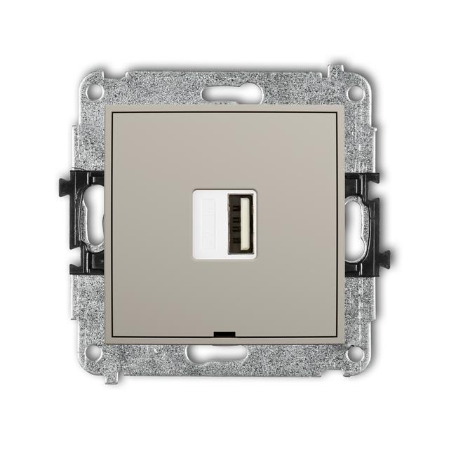 MINI Ładowarka USB pojedyncza USB A, 5W max., 5V, 1A, bez pola opisowego taupe 60MCUSBBO-1 KARLIK