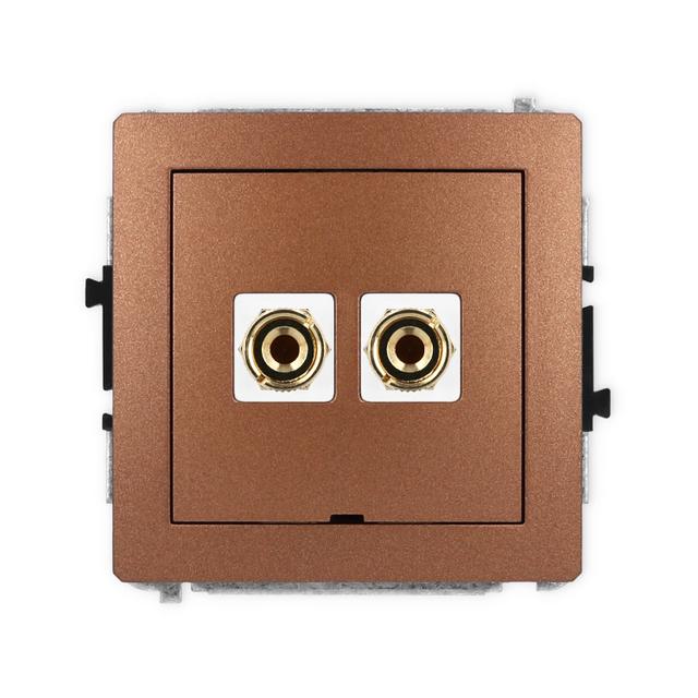 DECO Mechanizm gniazda głośnikowego pojedynczego, bez pola opisowego (typu banan - czerwony i czarny