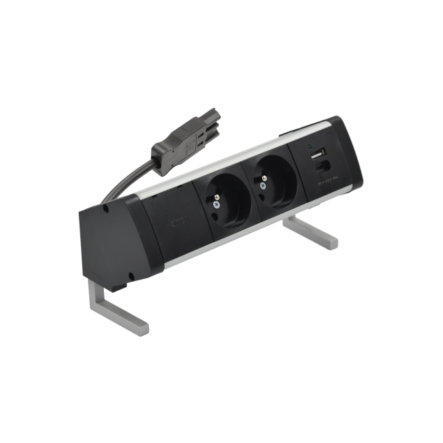 SIMON 480 TS48-410E20B00-40 Biurkowy zestaw gniazd 2 gn. typ E + ładowarka USB typ A+C; złącze w ukł