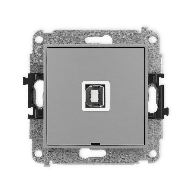 ICON Gniazdo pojedyncze USB A-B 2.0, bez pola opisowego szary mat 27IGUSBBO-3 KARLIK