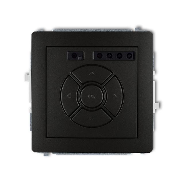 DECO Mechanizm elektronicznego sterownika roletowego (przycisk centralny/dodatkowy) czarny mat