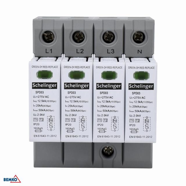 OGRANICZNIK PRZEPIĘĆ 4P 12,5kA(10/350) KLASA T1+T2 (B+C) SCHELINGER
