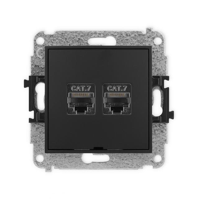 ICON Mechanizm gniazda komputerowego podwójnego 2xRJ45, kat. 7, ekranowany, 8-stykowy, bez pola opis