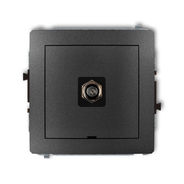 DECO Mechanizm gniazda antenowego pojedynczego typu F (SAT) niklowany, bez pola opisowego grafitowy