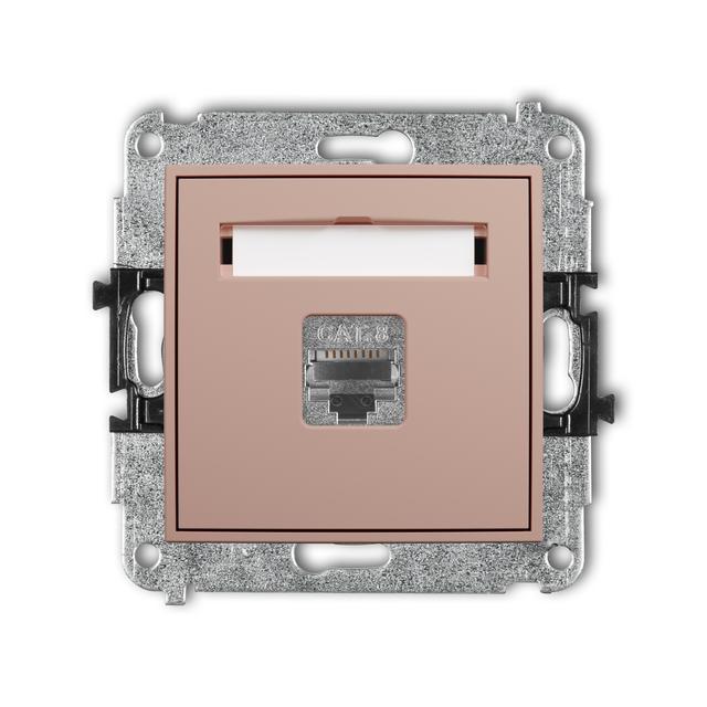 ICON Mechanizm gniazda komputerowego pojedynczego 1xRJ45, kat. 8, ekranowany, 8-stykowy łososiowy