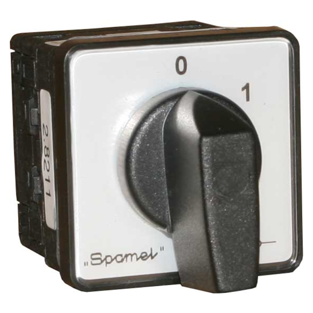 Łącznik Krzywkowy 10A, Rozłącznik 0-1 (3 - biegunowy) z torem sygnal, mocowany do pulpitu czoło szar