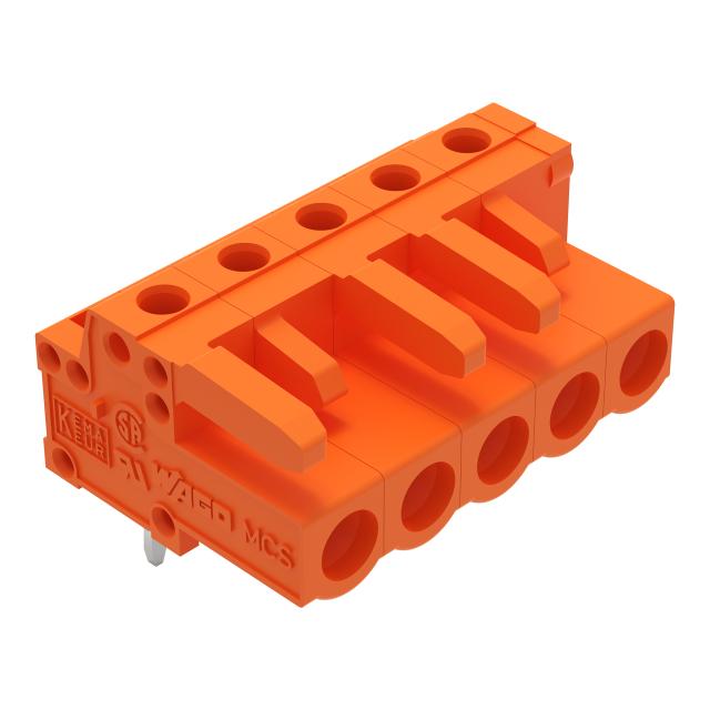 MCS-MIDI Classic gniazdo kątowe 5-bieg. pomarańczowe raster 5,08 mm /100szt./ WAGO