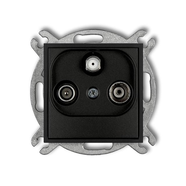 ICON Mechanizm gniazda abonenckiego RTV-SAT przelotowego 10dB czarny mat