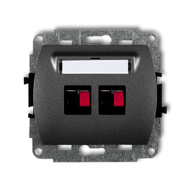 TREND Mechanizm gniazda głośnikowego podwójnego grafitowy