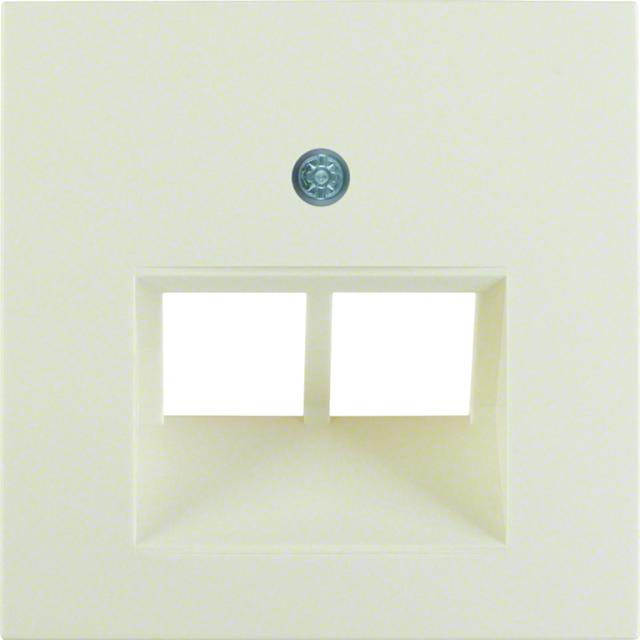 BERKER B.Kwadrat Płytka czołowa do gniazda przyłączeniowego UAE podwójna komp./tel. krem 5314098982