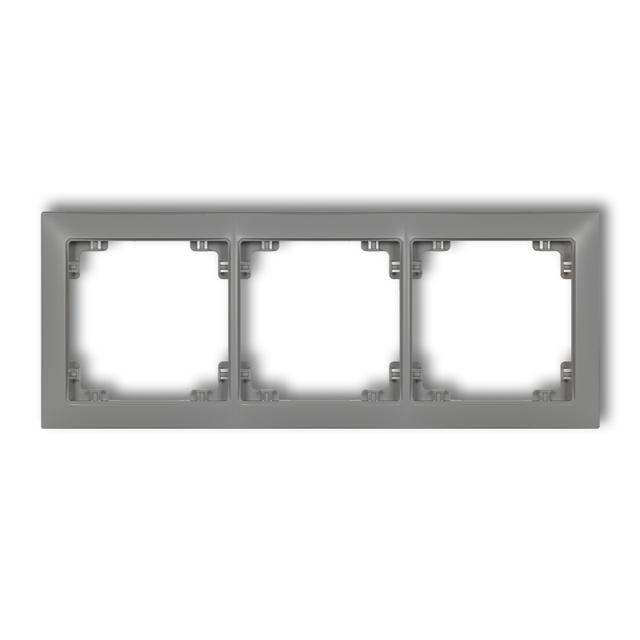 DECO Ramka potrójna z tworzywa DECO Soft szary mat 27DRSO-3 KARLIK