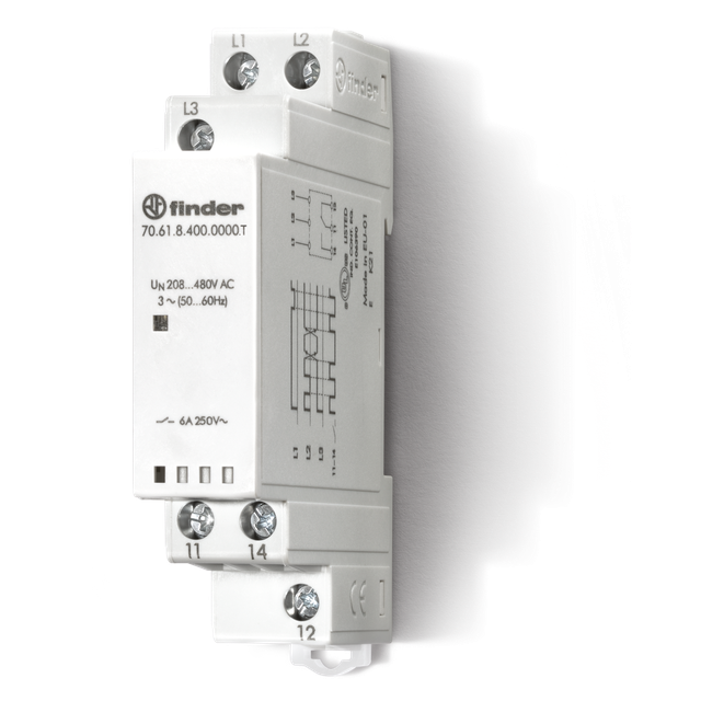 Przekaźnik nadzorczy serii 70: 1P 6A 208…480V AC 70.61.8.400.0000T /5szt./ FINDER