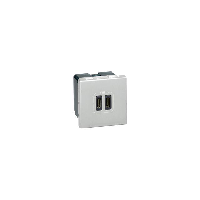 MOSAIC - Ładowarka USB 2400 mA Typ-C aluminium, Legrand