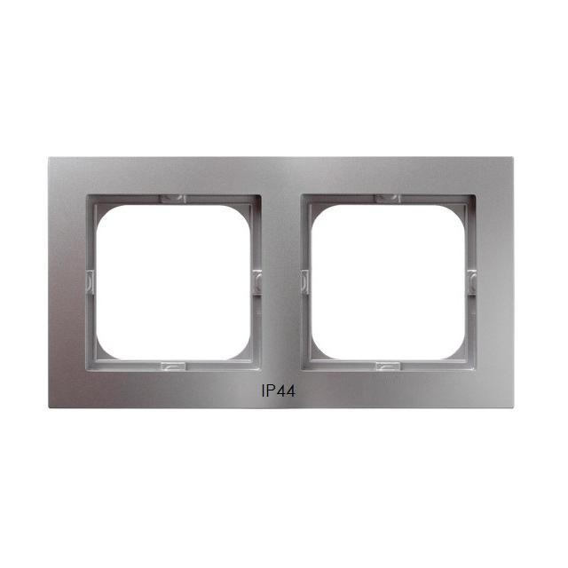 AS Ramka podwójna do łączników IP-44 - kolor srebro