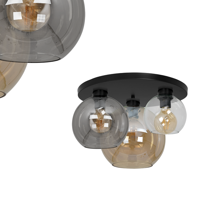 Milagro plafon Sofia Mix 3xE27 czarny MLP6589