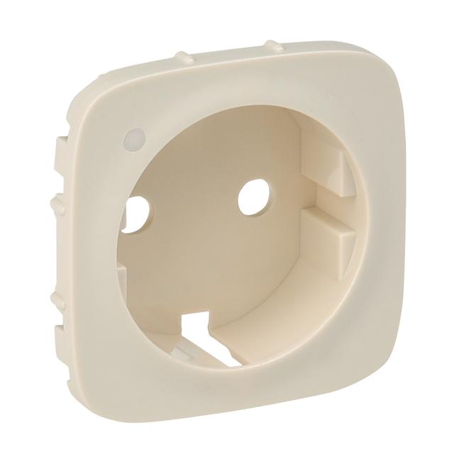 VALENA ALLURE - PLAKIETKA KREMOWA GNIAZDA POJEDYNCZEGO SCHUKO 2P+Z Z PODŚWIETLENIEM LED, Legrand