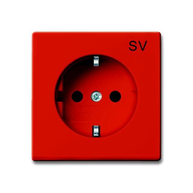 BASIC55 Gniazdo SCHUKO z nadrukiem  Z szybkozłączami Z uziemieniem , 2P+E pomarańczowy