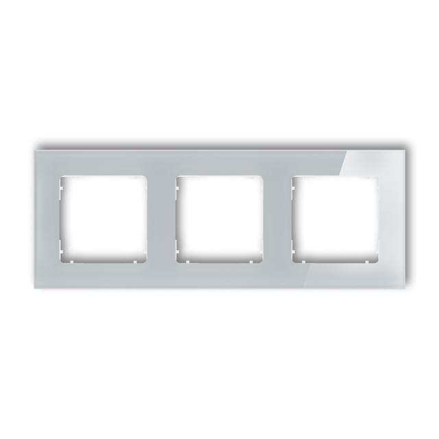 ICON Ramka uniwersalna potrójna kwadratowa - efekt szkła (ramka: szara; spód: biały) szary