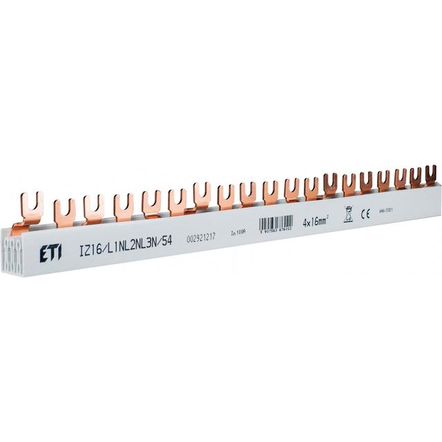 Szyna łączeniowa widełkowa 4P 100A 16mm2 (54mod.) IZ16/L1NL2NL3N/54 002921217 ETI