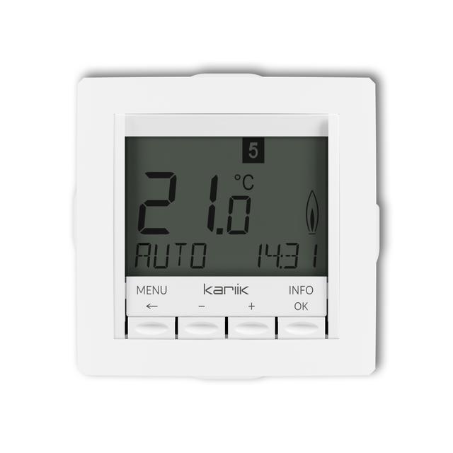 DECO Elektroniczny tygodniowy regulator temperatury (podświetlenie białe), biały DRT-3.1 KARLIK
