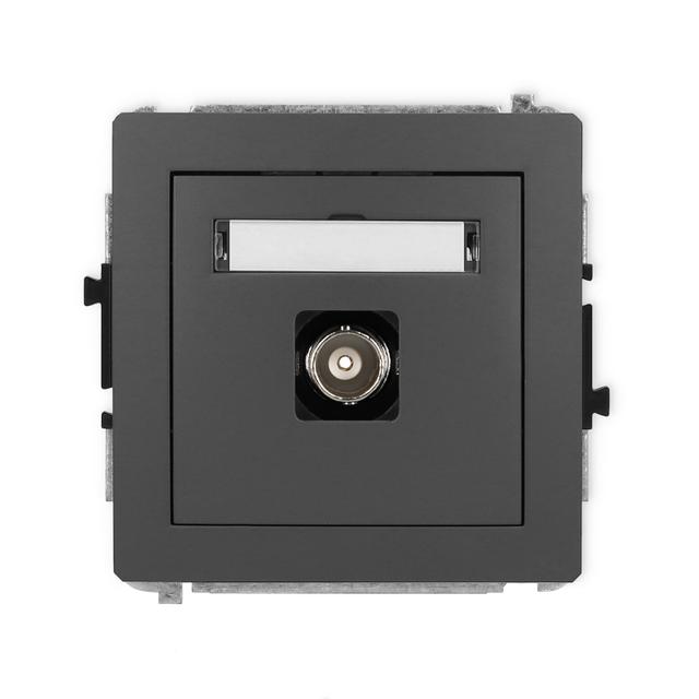 DECO Mechanizm gniazda pojedynczego BNC grafitowy mat