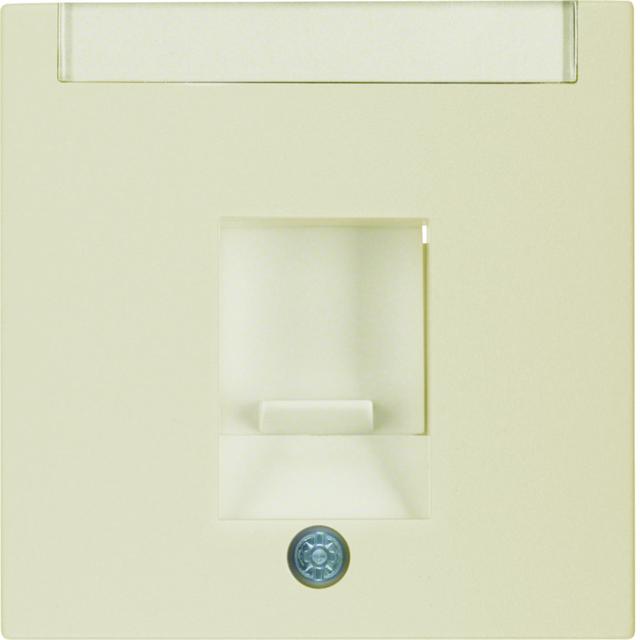 B.Kwadrat/S.1 Płytka czołowa pojedyncza z zasuwami z polem opisowym krem połysk