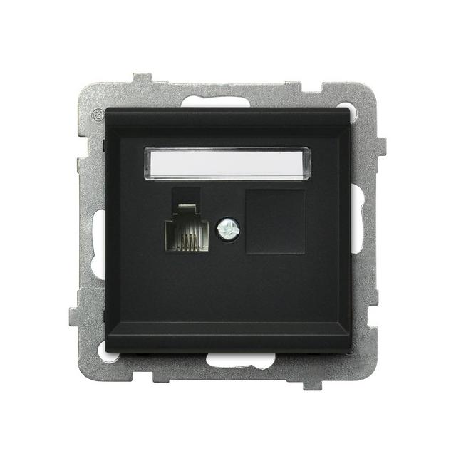 SONATA Gniazdo telefoniczne pojedyncze - kolor czarny metalik