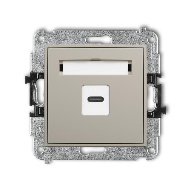 MINI Gniazdo pojedyncze 1xUSB C-C taupe 60MGUSB-7 KARLIK