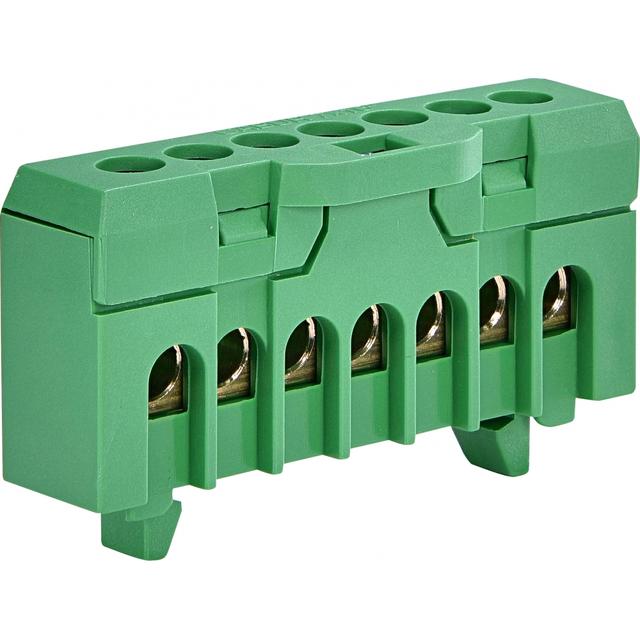 ESC-QBLOK7002 Listwa zaciskowa (1,5-10/16)mm2, 7 otworów, zielona