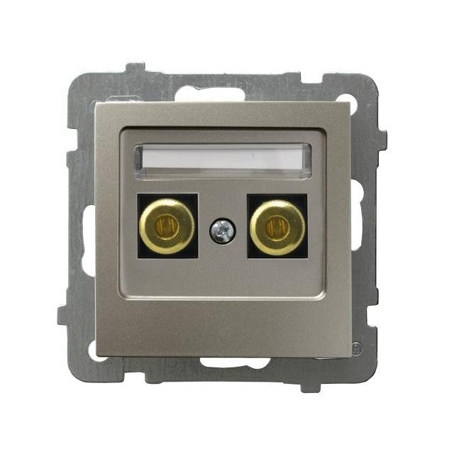 AS Gniazdo głośnikowe pojedyncze - kolor satyna light GGN-1G/m/45