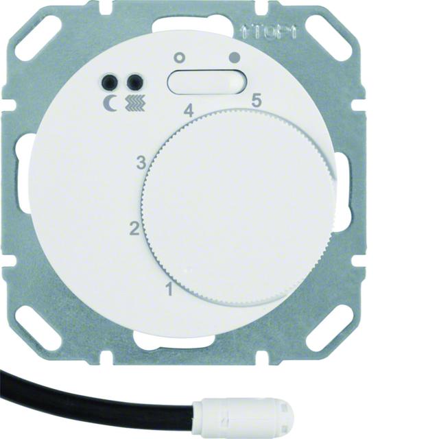 BERKER R.1/R.3 Regulator temperatury podłogi z stykiem zwiernym elementem centralnym LED biały 20342