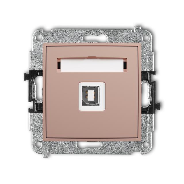 ICON Gniazdo pojedyncze USB typ A-B 2.0 łososiowy 62IGUSB-3 KARLIK