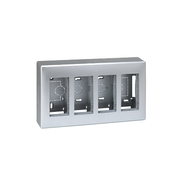 Simon Connect Obudowa natynkowa S500 4-modułowa 8x K45 kompletna aluminium