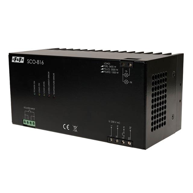 Ściemniacz do odbiorników dużej mocy 3500W zasilanie 230V AC 8-230V AC/DC SCO-816 F&F