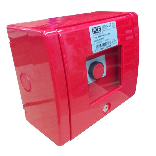 ROZDZIELNICA PPOŻ NADTYNKOWA  95PPNT z przyciskiem sterowniczym  IP55