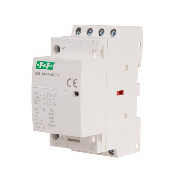 Stycznik modułowy montaż na szynie styki 4Z 25A 24V DC ST25-40-24ACDC F&F