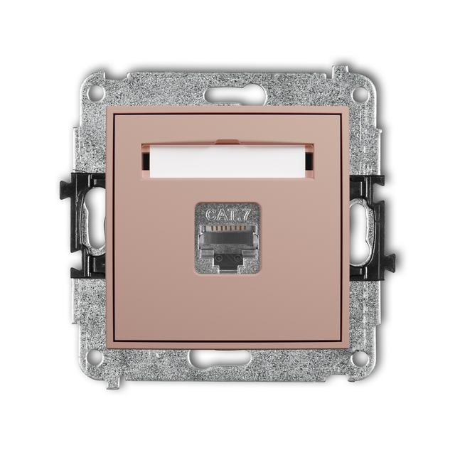 ICON Mechanizm gniazda komputerowego pojedynczego 1xRJ45, kat. 7, ekranowany, 8-stykowy łososiowy