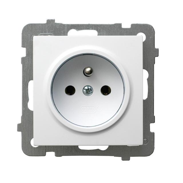 AS ANTYBAKTERYJNY Gniazdo pojedyncze z uziemieniem produkt zawiera szkło fosforanowo-srebrowe - kolo