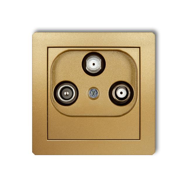DECO Mechanizm gniazda abonenckiego 2 wyjścia SAT + TV złoty