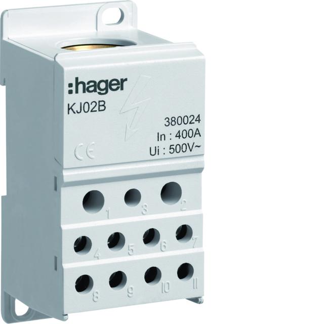 Blok rozdzielczy wieloodejściowy 400A KJ02B HAGER