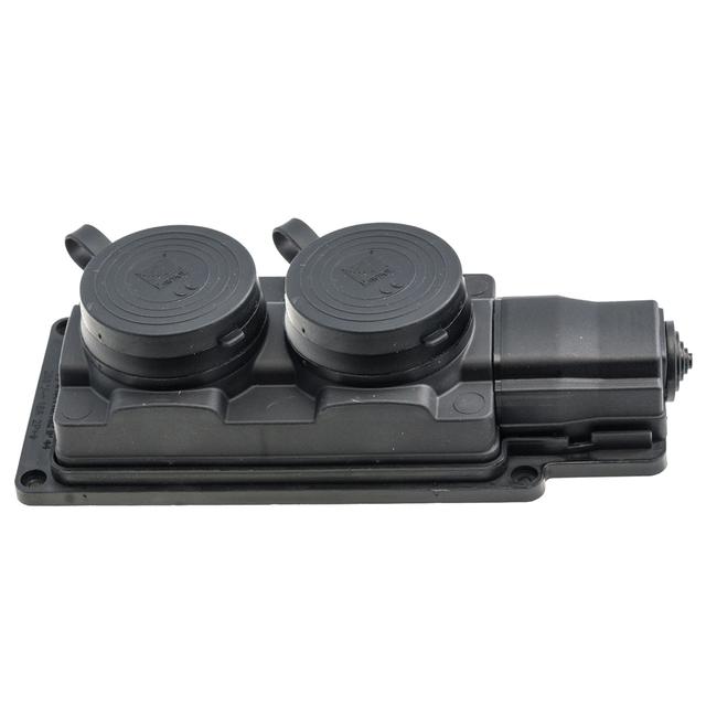 Listwa rozdzielcza gumowa IP44 2-gniazdowa 2x2P+Z czarna